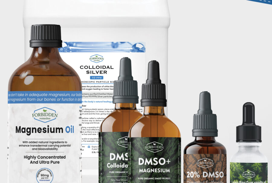 natural remedies bundle with colloidal silver dmso magnesium oil and turpentine
